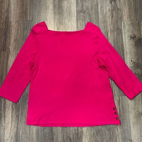 Chico’s Supima Cotton Side-Button Bateau-Neck Top XL - Picture 1 of 6